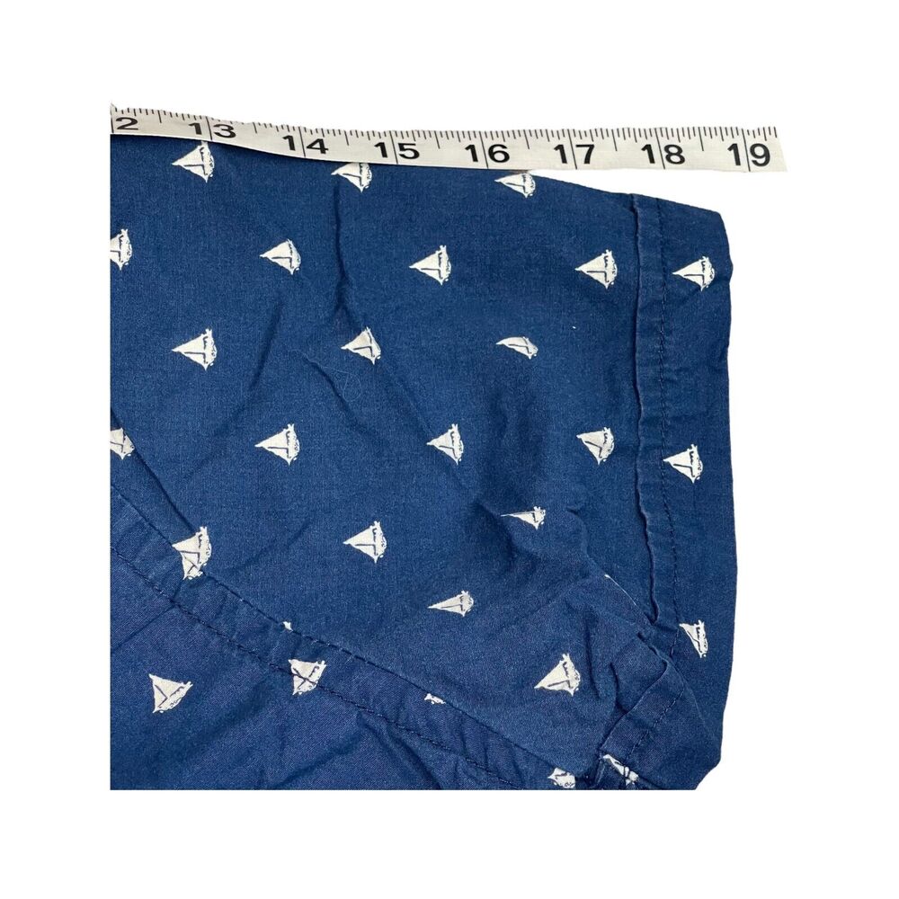 Denim & Flower Shirt Men's Large Navy Sailboat Print Cotton Slim Fit Button-Down - Picture 6 of 8